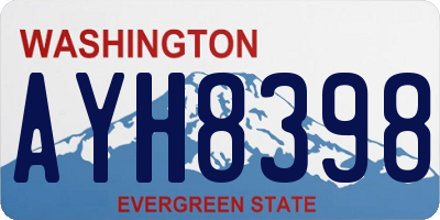 WA license plate AYH8398