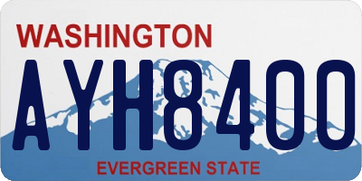 WA license plate AYH8400