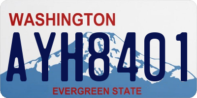 WA license plate AYH8401
