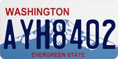 WA license plate AYH8402