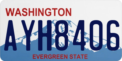 WA license plate AYH8406