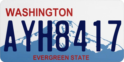 WA license plate AYH8417