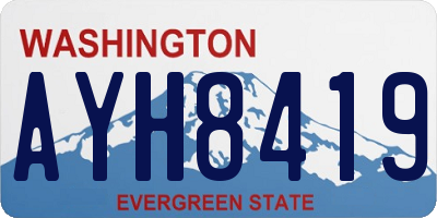 WA license plate AYH8419