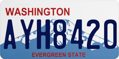 WA license plate AYH8420