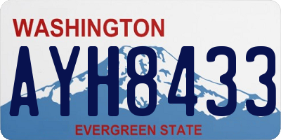 WA license plate AYH8433