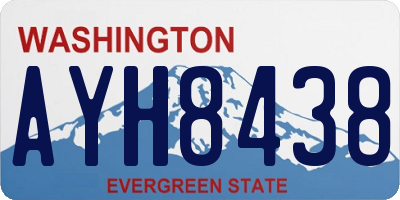 WA license plate AYH8438