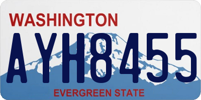 WA license plate AYH8455