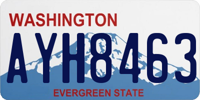 WA license plate AYH8463