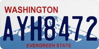 WA license plate AYH8472