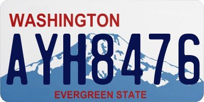 WA license plate AYH8476
