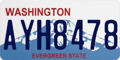 WA license plate AYH8478