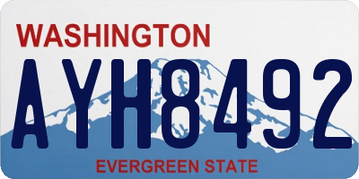WA license plate AYH8492