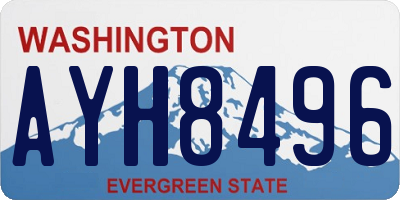 WA license plate AYH8496