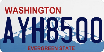 WA license plate AYH8500