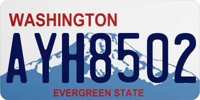 WA license plate AYH8502