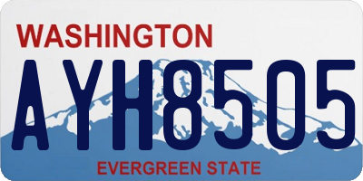 WA license plate AYH8505