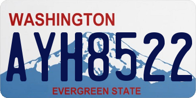 WA license plate AYH8522