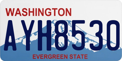 WA license plate AYH8530