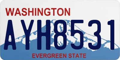 WA license plate AYH8531