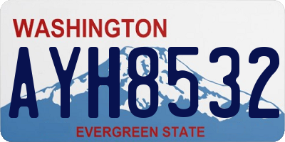 WA license plate AYH8532