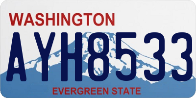 WA license plate AYH8533