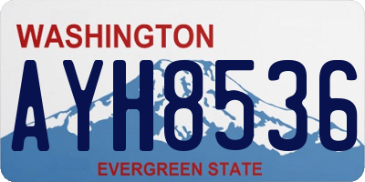 WA license plate AYH8536