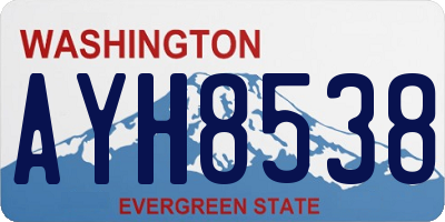 WA license plate AYH8538