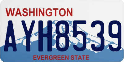 WA license plate AYH8539