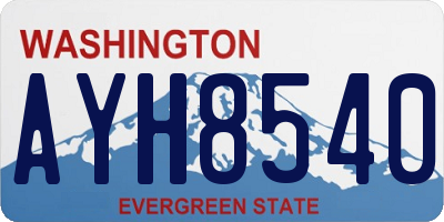 WA license plate AYH8540