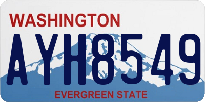 WA license plate AYH8549