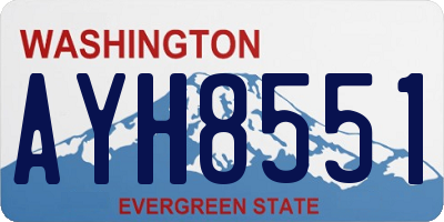 WA license plate AYH8551