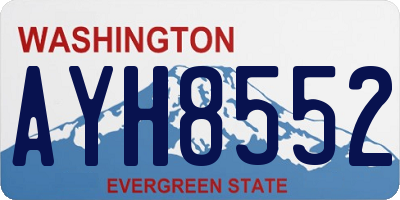 WA license plate AYH8552