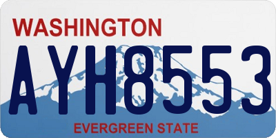 WA license plate AYH8553
