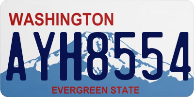 WA license plate AYH8554