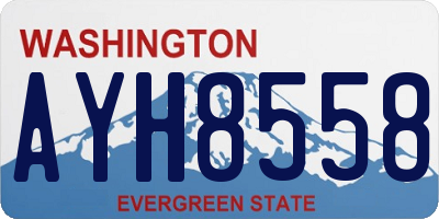 WA license plate AYH8558