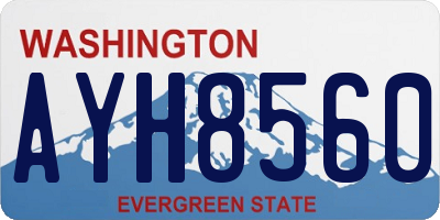 WA license plate AYH8560