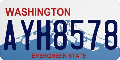 WA license plate AYH8578