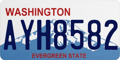 WA license plate AYH8582