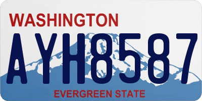 WA license plate AYH8587