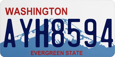 WA license plate AYH8594