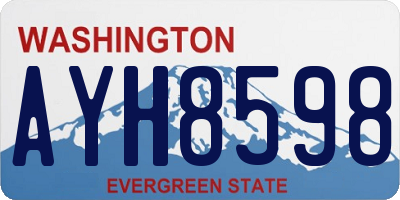WA license plate AYH8598