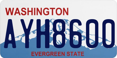 WA license plate AYH8600