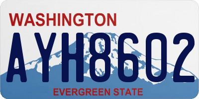 WA license plate AYH8602