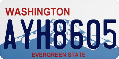 WA license plate AYH8605