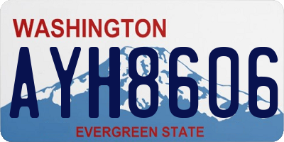WA license plate AYH8606