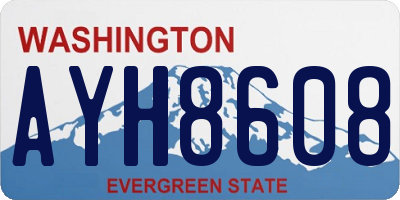 WA license plate AYH8608