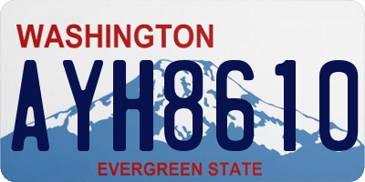 WA license plate AYH8610