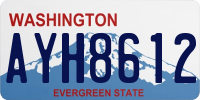 WA license plate AYH8612