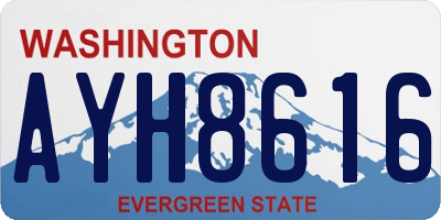 WA license plate AYH8616