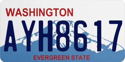 WA license plate AYH8617